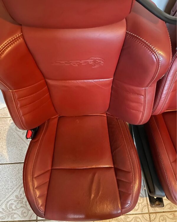 Dodge Challenger Red Leather Front And Back Seats With Door Panels - Image 3