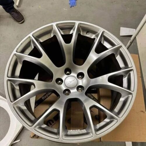 SRT 20″ × 11″ OEM Warp Speed Satin Carbon Wheels.