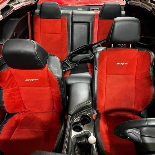 Dodge Challenger Red Leather Suede Seats And Door Panels