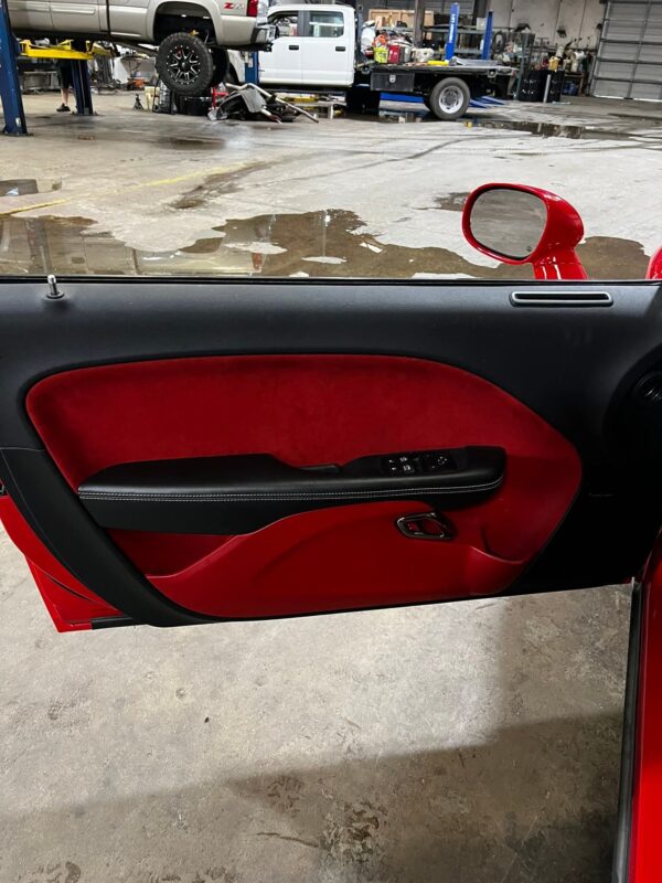 Dodge Challenger Red Leather Suede Seats And Door Panels - Image 4